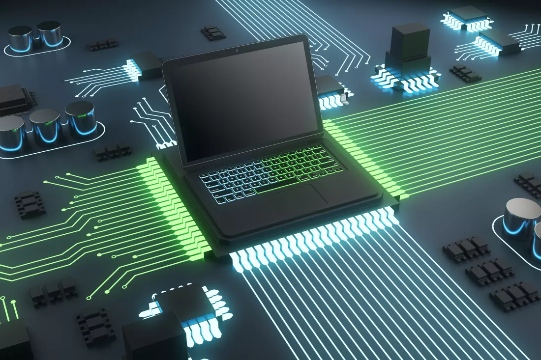 abstract-circuit-built-empty-laptop-screen-green-hardware-background-technology-software-equipment-concept-mock-up-3d-rendering